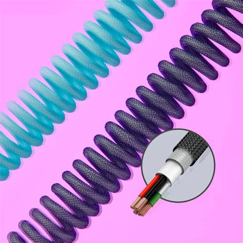 HyperX USB-C Coiled Cable (Light Blue) | Mdcomputers.in