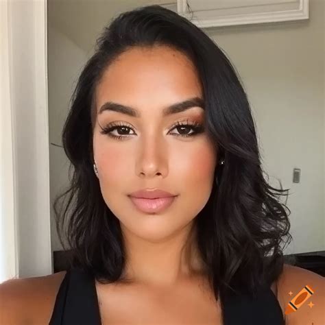 No makeup, bare face, natural skin, latina, selfie on Craiyon