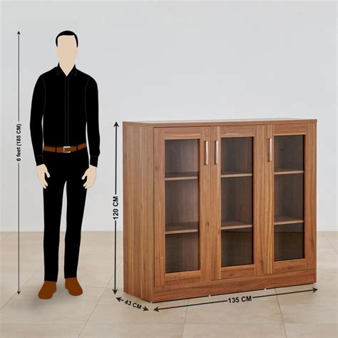 Buy Quadro 3-Door Book Cabinet - Brown from Home Centre at just INR 31665.0