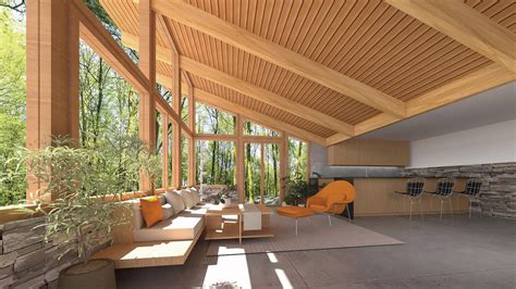 Lindal Cedar Homes offers house plans informed by Frank Lloyd Wright ...