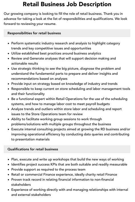 Image result for Retail Asset Description Job