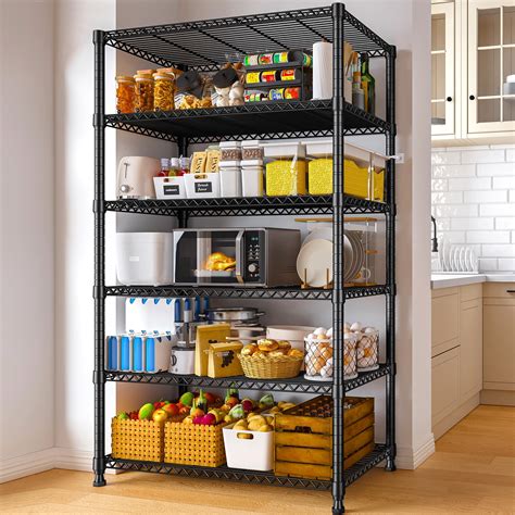 Amazon.com: REIBII 72’’H Wire Shelving, 6 Tier Garage Shelving Units ...