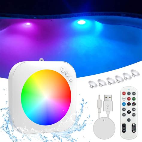 Amazon.com : Ciavca Rechargeable Submersible Pool Lights with Remote ...
