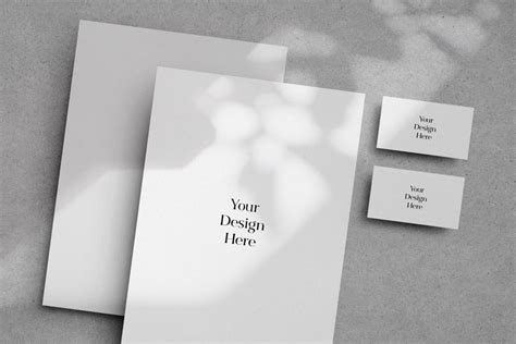 Stationery Paper with Shadow Mockup - Mockup World
