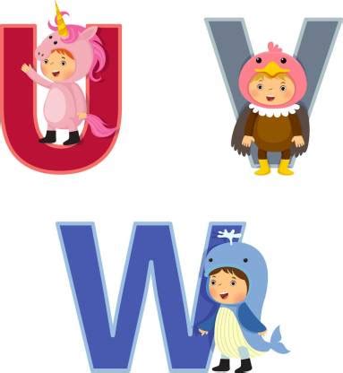 UVW alphabet |Kids Room Posters|Poster for Play Schools|Cartoon Poster ...