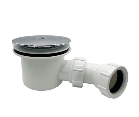 Multi-Fit Chrome Shower Trap – 90mm Easy Clean Enclosure Tray Waste ...