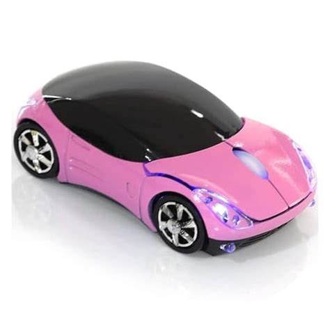 Cute Wireless Mouse | WenTigDY Pink Wireless Car Mouse with USB ...