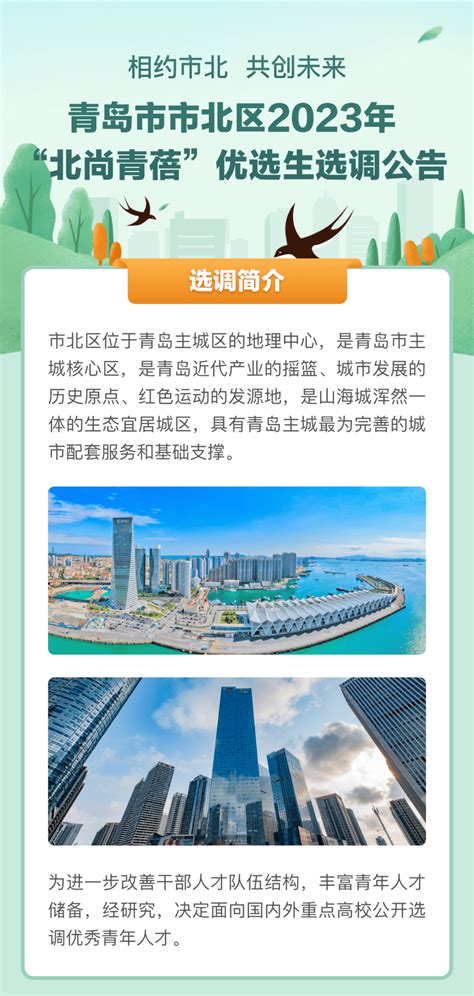 选调生 | 欢迎报考青岛市市北区2023年“北尚青蓓”优选生_实习_就业_江苏