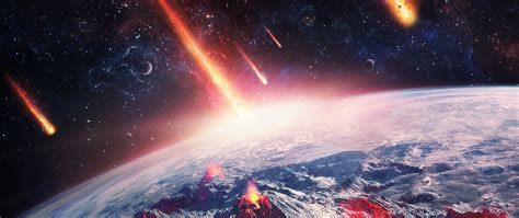 Download wallpaper space, meteorites, art, desktopography, planet ...