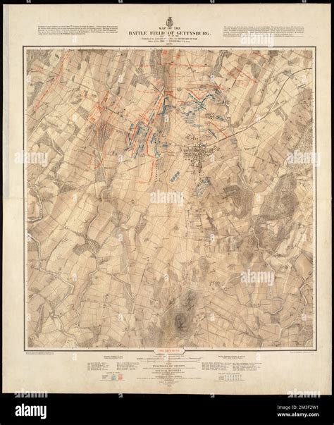 Map of the battlefield of Gettysburg, July 1st, 2nd, 3rd, 1863 : First ...