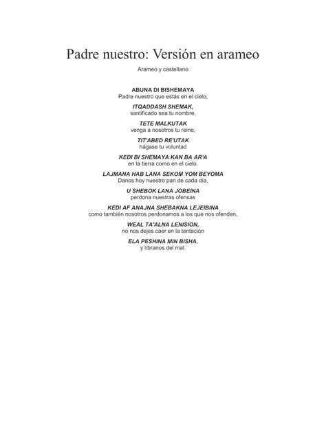Padre Nuestro - Arameo