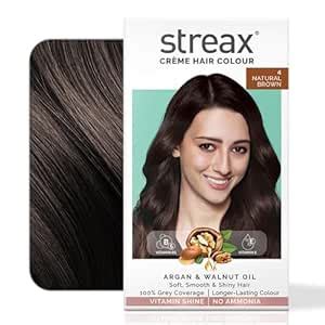 Streax Cr?me Permanent Hair Colour - 4 Natural Brown Hair Color- 140 Ml ...