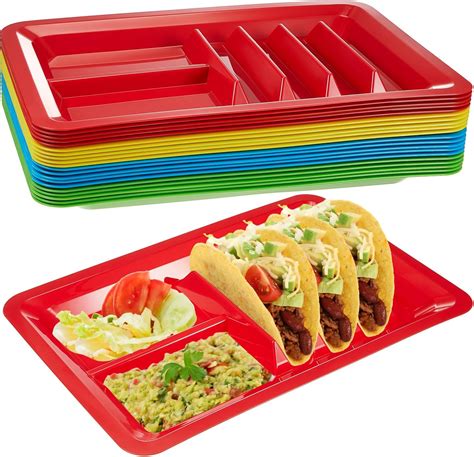 Amazon.com: Uiifan 12 Pcs Plastic Taco Holder with Divider 2 ...