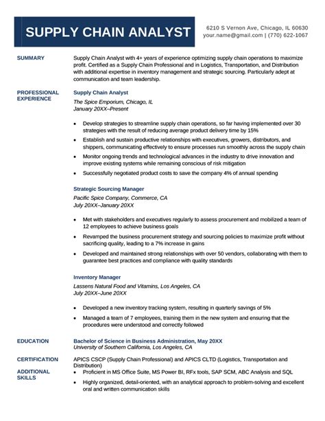 Supply Chain Manager Resume Examples [Free to Download]