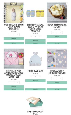 Don't like the ready gift hampers? Make your own at Baby Moo