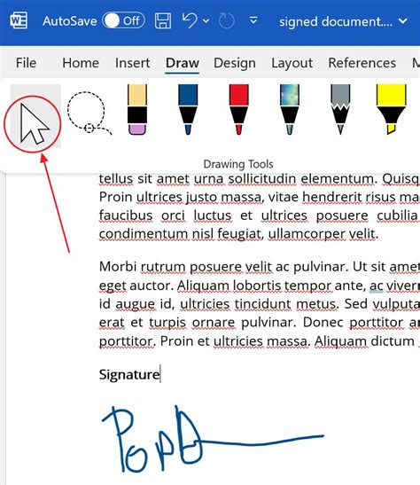 Microsoft Word Tutorial Insert Signature 的图像结果