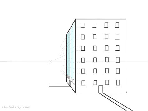 Image result for One Point Perspective Building Drawing