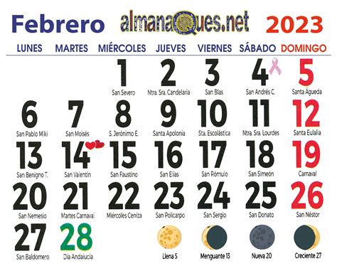 calendario 2023 con santoral y lunas | Whatsapp profile picture, Spanish vocabulary, Word search ...