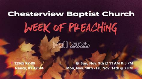 Week of Preaching - Fall 2025, 12965 KY-80, Faubush, KY, United States ...