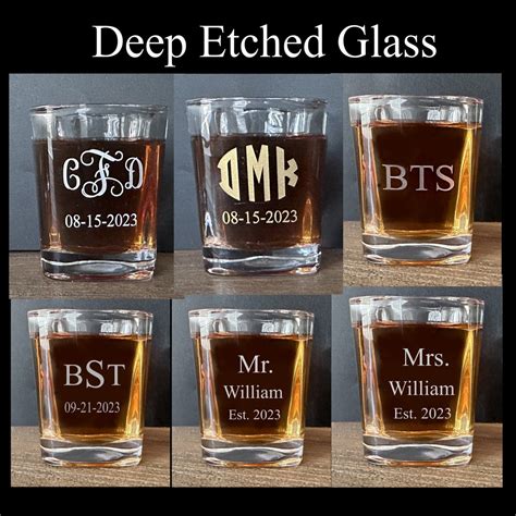 Personalized Heavy Base Shot Glasses Bulk, Custom Engraved Set of 6 ...