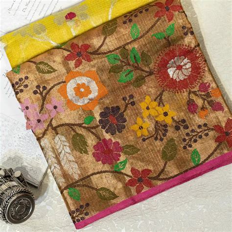 Canary Yellow Kota Saree with Silver Zari Border – WeaveinIndia