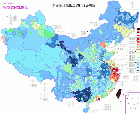 方舆 - 经济地理 - [原创]中国各地最低工资标准分布图 - Powered by phpwind