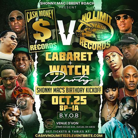 Cash Money Vs No Limit Cabaret + Watch Party, 27585 Euclid Ave, 25 ...