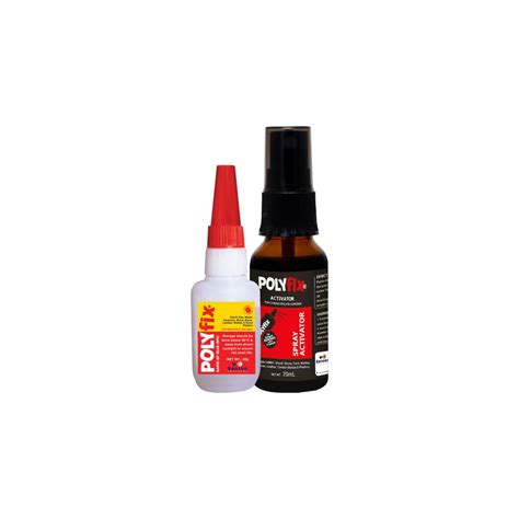 Polyfix Medium Viscosity Cyanoacrylate Instant Glue and Spray Activator ...
