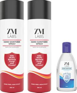 ZM Labs 70% Alcohol Spray (2 x 250 ml each) + Aloe Vera Hand Gel (1 x ...