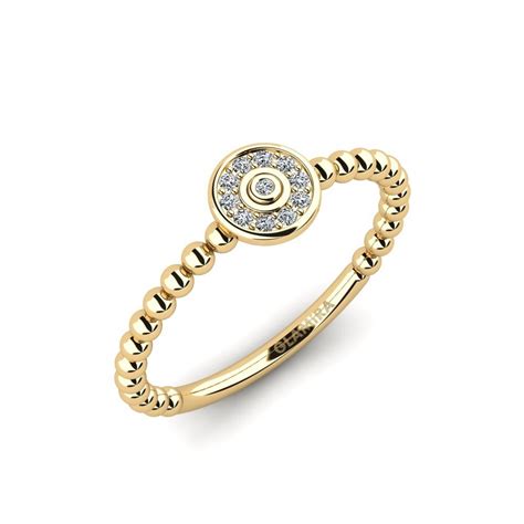 Order Engagement Ring Ribose in Round cut 0.055 Carat 14ct Yellow Gold ...
