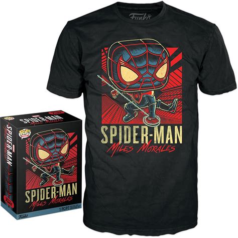 Gamerverse Spider-Man Miles Morales Adult Boxed Pop! T-Shirt