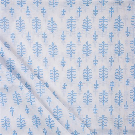 Hand Block Voile Cotton Modal Fabric Online at Dmaasa