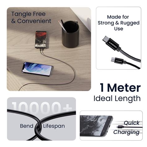 Buy Ambrane ACM-R1A2 100 cm (1 m) Micro USB Cable, 2.4 A Boosted Speed ...