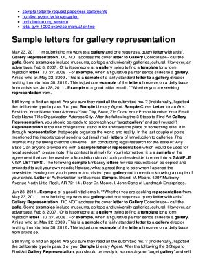 Fillable Online Sample letters for gallery representation Fax Email ...