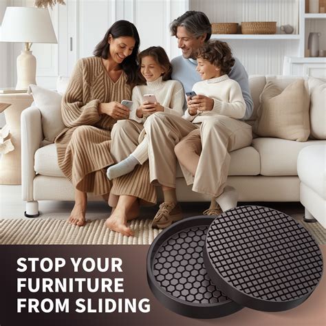 3'' Rubber Anti Slip Furniture Pads for Hardwoods Floors, 16 Pcs Round ...