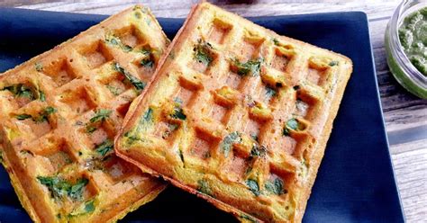 Moong Dal Palak Waffles Recipe by Madhu Bindra - Cookpad