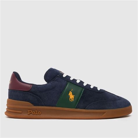 Mens Navy Multi Polo Ralph Lauren Heritage Aera Trainers | schuh