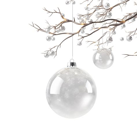 AI generated White Christmas Balls 34910785 PNG