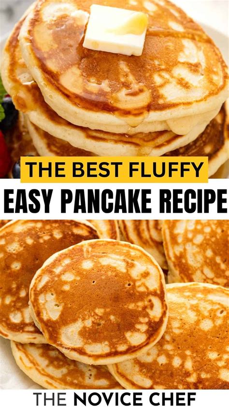 This fluffy pancake recipe creates perfectly soft and light pancakes, with a golden… | Easy ...