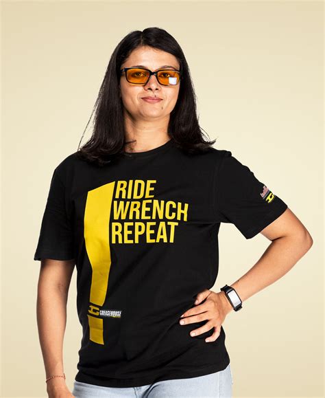 Wanderlooms Indimotard Ride Wrench Repeat T-Shirt | Bike Riding t-shirt