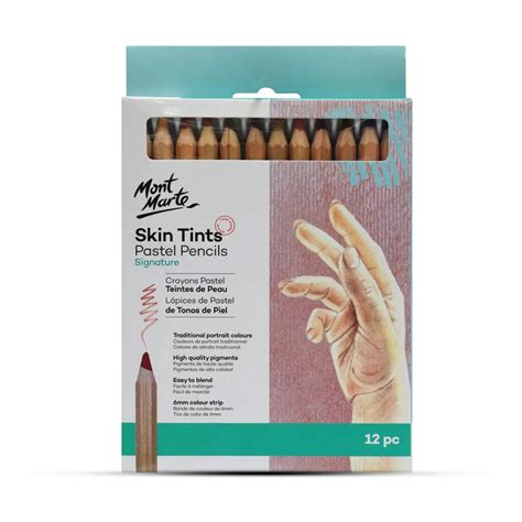 Mont Marte Skin Tints Pastel Pencils Pack Of 12 - SCOOBOO - Mont Marte
