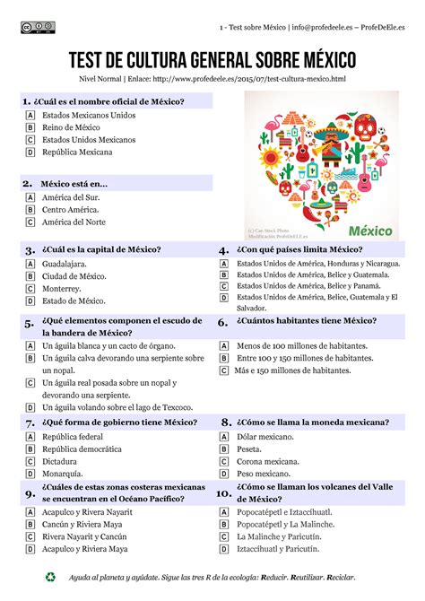 Test cultura México para repasar temas - Test de cultura general sobre ...