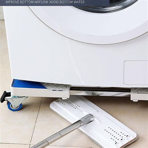 Washing Machine Base Stand Refrigerator Washer Roller Cart Style 2 Whi ...