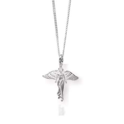 Silver Guardian Angel Pendant Charm Necklace | Angel Jewellery