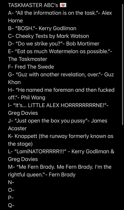 Image result for Taskmaster Letter