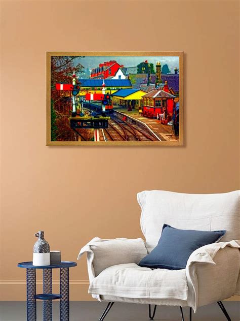 999STORE Railway Station Panel Canvas Painting (Canvas_18X30_Multi ...