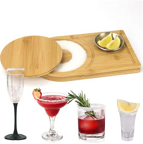 Amazon.com | Margarita Salt Rimmer Set with Lids, Bamboo Cocktail ...