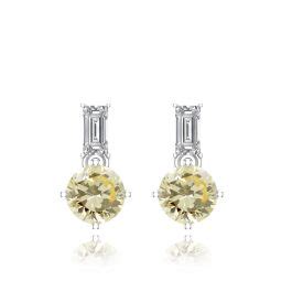 Silgo 925 Sterling Silver Rhodium Plated Cubic Zirconia Casual Stud ...