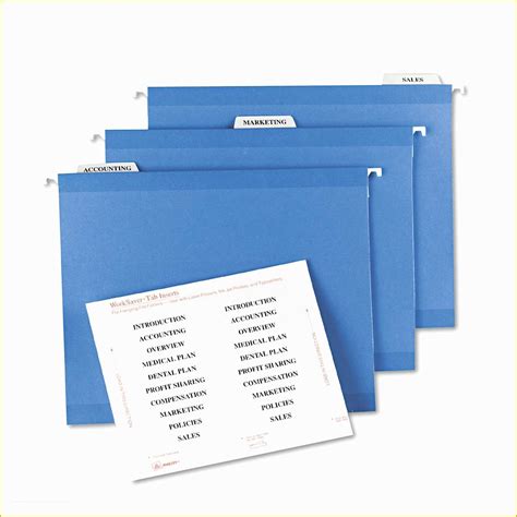 File Folder Tabs Template Free Of Avery Hanging File Labels Template ...