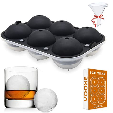 Buy VOOXE New Silicone Ice Cube Trays Sphere Round Ice Ball Maker with ...